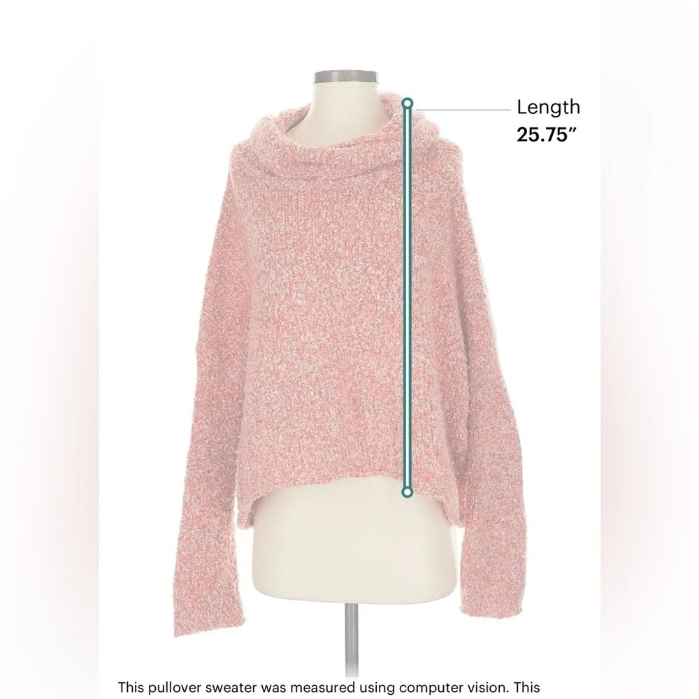 Free People Oversized Cozy Cowl Neck Sweater in Coral / Red